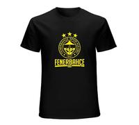 Fenerbahce SK Turkey Purplish Blue Canary Fan Camiseta Istanbul Jeremain Lens Robin Van Persie Moussa Sow Club Short Sleeve T-Shirt Black M