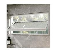 Fenêtre à battant en alliage d'aluminium 75 x 55 cm - Ventilation isolée pour salle de bain et sous-sol - Design trémie ouverte blanche pour une meilleure circulation de l'air