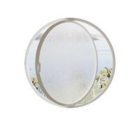 Fenêtre À Battant Ronde Pivotante À 360°, Cadre En Aluminium De 23,6 À 39,4 Pouces, En Verre Trempé Avec Poignée, Profondeur De 1,2 Pouce(White,80cm)