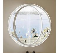 Fenêtre à battant ronde verrouillable avec poignée pour chambre à coucher, salle de bain et abris de jardin - Fenêtre d'art élégante pour une sécurité accrue et un attrait esthétique