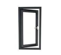 Fenêtre à battante en aluminium pour sous-sol, double vitrage résistant adapté au remplacement de fenêtre de remise, ventilation douce pour chambre(Right Push Silver,31x27")