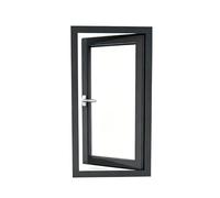 Fenêtre à battante en aluminium pour sous-sol, double vitrage résistant adapté au remplacement de fenêtre de remise, ventilation douce pour chambre(Left Push Brown,36x15")