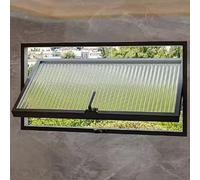 Fenêtre à châssis en métal, rotation à 360 ° avec poignées, verre trempé encastré pour garage, bureau, salle de bain