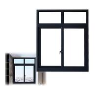 Fenêtre Aluminium à Battant Fenêtre Décorative De Ventilation Avec Poignée, Fenêtres Rectangulaire Pour Éclairage D'aération Pour Salle De Bain, Cuisine Et Salon(Black,86x61cm)