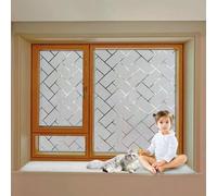 Fenetre Anti Regard Film 90 x 460 cm Protection Thermique, Protection Solaire, Depoli Film Occultant Films pour Fenêtre pour Salle de Bain Cuisine Chambre, Grille Oblique