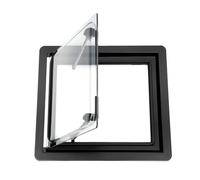 Fenêtre basculante 450 x 500 mm pour camping-car, ventilation de caravane à fermeture éclair 70 °, fenêtre pliante externe Push Camper avec moustiquaire et store intégré pour caravane, van et