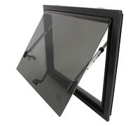 Fenêtre basculante à fermeture éclair pour caravane - 600 x 450 mm - Moderne - Avec vitre de fenêtre - Universelle - Pour camping-car, extérieur