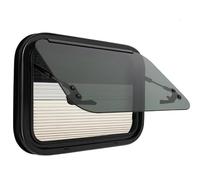 Fenêtre basculante pour camping-car - 500 x 350 mm - Fermeture éclair externe - Avec parasol plissé caché - 0-85° - Fenêtre latérale - Caravane - Coins ronds - Pour caravane, van