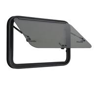 Fenêtre basculante pour camping-car, en aluminium/ABS/ESG, 72,5 x 47,5 cm, verre teinté, moustiquaire pliable, pare-soleil, pour épaisseur de paroi 30 à 40 mm, fenêtre à pousser pour caravane, van