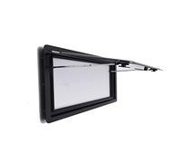 Fenêtre Basculante pour Camping-Car - Fermeture Éclair - Latérale - Cadre 70° - Dimensions de Découpe : 900 x 500 mm (L x H) - Blanc et Noir