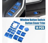 Fenêtre Bouton Interrupteur Bouton Couvercle Garniture pour Toyota Bleu Ensemble de 14