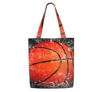 Fenêtre brisée par un joueur de basket-ball,Sacs d'épicerie réutilisables, sacs fourre-tout de grande capacité, sac à bandoulière en toile