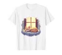 Fenêtre chat persan pixel art illustration design T-Shirt