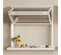 Fenêtre coulissante à deux volets en alliage d'aluminium avec verre trempé - Porte de séparation intérieure rétractable pour gâteaux et collations dans les cafés