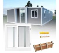 Fenêtre Coulissante Aluminium, Petite Fenêtre Pour Abri De Jardin, Remise, Poulailler, Avec Moustiquaire Et Verre Trempé, Durable Et Étanche(Blanc,79x43cm)