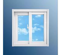 Fenêtre coulissante blanche de 111,8 x 71,1 cm pour remplacement de la maison, économe en énergie, facile à installer, moderne, idéale pour les petites salles de bains et sous-sols