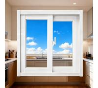 Fenêtre coulissante compacte, fenêtre de sous-sol en alliage d'aluminium, avec mécanisme coulissant en verre trempé, adaptée aux salles de bains, garages et propriétés résidentielles(100 * 100cm)