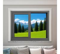 Fenêtre Coulissante de Sous-Sol Avec Vitrage, Fenêtre Coulissante pour Camping-car, Remplacement de Fenêtres de Maison, Cadre en Alliage D'aluminium pour Garage, Douche(Black,82x55cm)