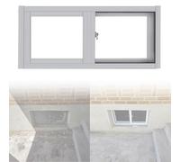 Fenêtre coulissante en alliage d'aluminium blanc - Remplacement économe en énergie - Tailles 76,2 x 30,5 cm 76,2 x 38,1 cm 78,7 x 40,6 cm - Parfait pour les sous-sols, les salles de bains et les abris
