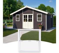 Fenêtre coulissante en aluminium blanc de 35,6 x 83,8 cm pour abris de jardin, remplacement économe en énergie pour sous-sols, maisons, douches et poulaillers - Ventilation optimale et lumière