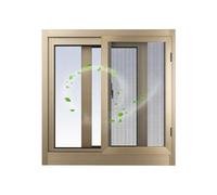 Fenêtre Coulissante En Aluminium, Fenêtre À Battants Avec Écran En Verre Trempé Et Fibre De Verre, 40 50 60 70 80 90 100cm Coulissantes Pour Sous-Sol, Poulailler, Salle De Bain(Champagne,74x28cm)