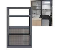 Fenêtre coulissante en aluminium, Fenêtres de hangar avec verre et moustiquaire, petite fenêtre domestique verrouillable, pour mobil-home, cave, abri de jardin(60X100CM/23.6X39.4IN)