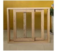 Fenêtre coulissante en verre trempé avec cadre en bois avec verrou de châssis, idéal pour les lofts, cabanes, abris de jardin et petits espaces, design personnalisable