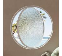 Fenêtre Coulissante Fenêtre En Verre Ondulée Avec Poignée,Hublot Rotatif Rond Pour Garage,Maisonnette,Décoration Pièce,Fenêtre De Toit Pour Camping-Car,Jardin,Café,Sous-Sol White,60cm/23.6inch