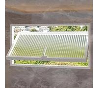 Fenêtre Coulissante Fenêtres de Hangar Rotatives à 360°, Vitre en Verre Trempé Encastrée avec Poignées, Fenêtre Décorative de Ventilation(White B,70x40cm/27.6 * 15.7in)