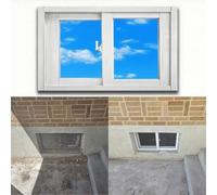 Fenêtre coulissante horizontale blanche de 119,4 x 35,6 cm pour remplacement de la maison, salle de bain et sous-sol - Petite fenêtre avec écran pour une meilleure ventilation et lumière naturelle