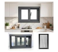 Fenêtre Coulissante Horizontale Sur Mesure Remplacement FenêTres de Sous-Sol avec Verre Trempé et Ecran Gris Foncé Petite Fenêtre Verrouillable pour Cabane Garage(60x80 cm)