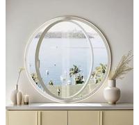 Fenêtre Coulissante Hublot De Bateau Transparent À Ouverture Ronde,Hublot De Fenêtre De Remplacement,Axe Central Rotatif, Vitre En Verre Trempé Encastrée,Fenêtres De Cabanon White,70cm/27.5inch