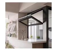 Fenêtre Coulissante Pliante Avec Serrure, Fenêtre À Guillotine Double À Montage Affleurant, Fenêtre Coulissante En Aluminium À Ouverture Verticale, Vitrage Trempé 5 Mm(Zwart,WxH24x44in/61x112cm)