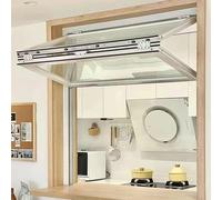 Fenêtre coulissante pliante en aluminium blanc pour restauration et concession, design passe-partout sans cadre, fenêtre en verre pour maison mobile, 86 x 86 cm