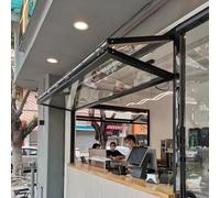 Fenêtre coulissante pliante en aluminium facile à monter, résistante et durable, idéale pour les comptoirs de restauration des camions-restaurants, des cuisines et des kiosques extérieurs (u