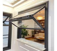 Fenêtre coulissante pliante Fenêtre métallique for maison avec vitrage trempé de 5 mm, Fenêtres en aluminium personnalisables for mobil-homes, cuisines et bars ambulants(22x28in/56x71cm)