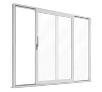 Fenêtre coulissante PVC, IDEAL Smart Slide, blanc, 1600 x 1500 mm, entièrement personnalisable