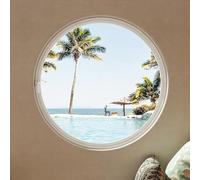 Fenêtre coulissante rotative ronde pour abri de jardin, hublot de rechange en alliage d'aluminium avec verre d'intimité, fenêtre de toit circulaire de 100 cm pour vitrine de jardin, design encastré