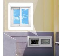 Fenêtre Coulissante Sous-Sols, Fenêtres Coulissantes Verticales en Aluminium Petite Fenêtre de Rechange, Montage Encastré pour Grange Chambres Salle Mobil-home(White,71x46cm)