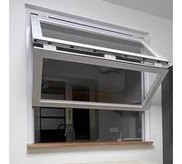 Fenêtre Coulissante Verticale avec Poignée de Verrouillage, Fenêtre de Service Pliable en Aluminium Verre, pour Camions de Nourriture, Cafés,Personnalisée(White)