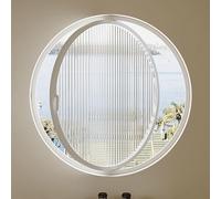 Fenêtre D'abri Ronde Encastrée, Hublot Rotatif 360° Avec Poignées, Fenêtres En Verre Trempé Rotatives Et Ventilées Pour La Salle De Bain,Cuisine,Jardin,Garage,Café,Sous-Sol White,40cm/15.7inch