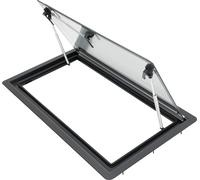 Fenêtre d'aération RV, angle d'ouverture réglable 70°, cadre noir, noir