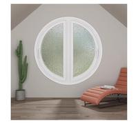 Fenêtre de cabanon encastrée en Verre avec vitrage intimité, fenêtre de Lune rotative à axe Central pour Une Meilleure Ventilation et Une Meilleure luminosité Naturelle dans Les Chambres, Le