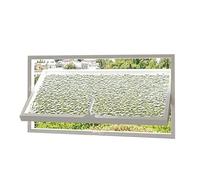 Fenêtre de cabanon rectangulaire ventilée et Opaque, pivotante à 360° en Alliage d'aluminium et Verre trempé, idéale pour la Cuisine, la Salle de Bain ou Le Garage (Verre Effet Vague, 60 x 5