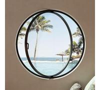 Fenêtre de cabanon Ronde en Verre trempé avec Cadre en Aluminium, pivotante à 360°, à Montage affleurant, pour l'intérieur, avec Ventilation rotative, idéale pour Une Chambre ou Un