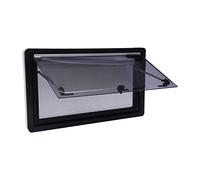 Fenêtre de camping-car 900 x 500 mm | Fenêtre basculante à 70° | Fenêtre de caravane avec moustiquaire et protection solaire | Fermeture éclair externe | Fenêtre latérale pour van Camper