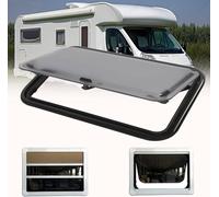 Fenêtre de camping-car à charnière avec store enrouleur intégré et moustiquaire - 700 x 550 mm - Fenêtre latérale pliante pour camping-car - Design poussoir externe pour caravanes et camping-cars