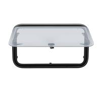 Fenêtre de caravane NadineDutol, 700*400mm, rabattable, latérale pour camping-car, avec store intégré et moustiquaire, escamotable en acrylique noir, universel pour tous les types de camping-cars
