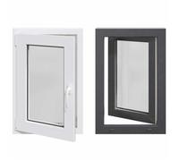 Fenêtre de cave - Fenêtre de sous-sol RISOR - vidaXL - PVC et verre - anthracite - 50 x 75 cm - inclinable 8828543