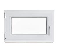 Fenêtre de cave - Plastique - Blanc - BxH: 90 x 50 cm - DIN gauche - Double vitrage - En stock